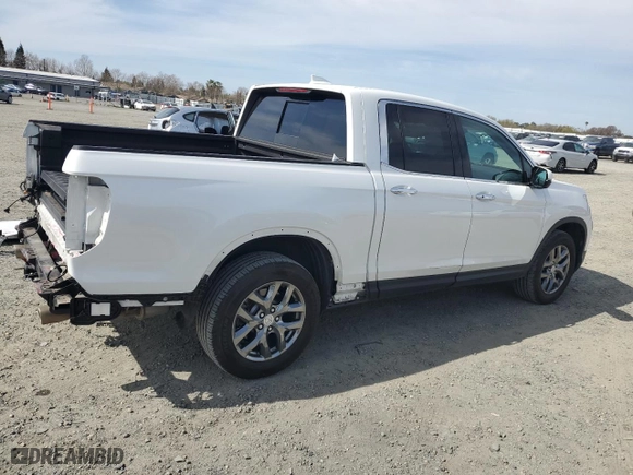 2021 Honda Ridgeline RTL-E with VIN 5FPYK3F7XMB019687, listed as a Copart auction lot 48424165 with 35,139 mi miles and Salvage Title. Bid and sale history available at carsss.com. Image 3.