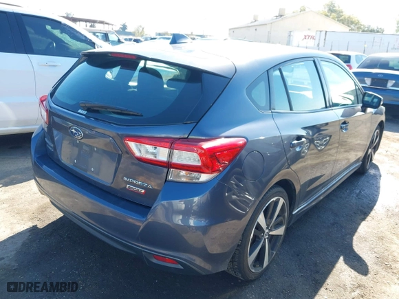 2017 Subaru Impreza Sport with VIN 4S3GTAK61H1731989, listed as a IAAI auction lot 41819366 with 93,369 mi miles. Bid and sale history available at carsss.com. Image 4.