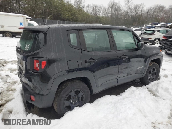 2018 Jeep Renegade Sport with VIN ZACCJBAB2JPG70389, listed as a Copart auction lot 45098815 with 126,241 mi miles and Salvage title. Bid and sale history available at DreamBid. Image 3.