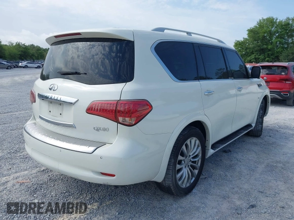 2016 Infiniti QX80 with VIN JN8AZ2NE7G9125016, listed as a IAAI auction lot 42080053 with 114,655 mi miles. Bid and sale history available at carsss.com. Image 4.