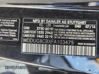 2015 Mercedes-Benz S 550 with VIN WDDUG8CBXFA103475, listed as a Copart auction lot 65389185 with 156,642 mi miles and Clean title. Bid and sale history available at DreamBid. Image 12.