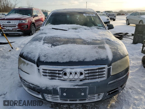 2004 Audi A8 L with VIN WAUML44E54N000619, listed as a Copart auction lot 42186195 with 174,331 mi miles and Salvage Title. Bid and sale history available at carsss.com. Image 5.