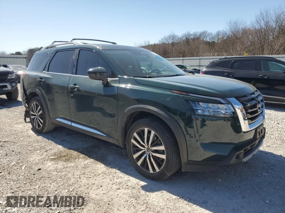 2023 Nissan Pathfinder Platinum z VIN 5N1DR3DH4PC200280, wystawiony jako Copart lot #48794295 z przebiegiem 44 240 mil mil oraz Szkoda całkowita • Salvage title. Historia ofert i sprzedaży dostępna na DreamBid. Obrazek 4.