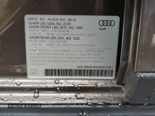 2017 Audi allroad Premium Plus with VIN WA18NAF40HA057481, listed as a Copart auction lot 81336614 with 61,250 mi miles and Salvage Title. Bid and sale history available at carsss.com. Image 14.