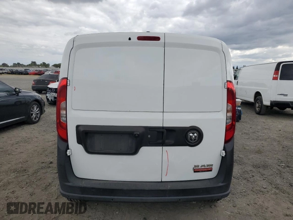 2017 Ram ProMaster City Cargo Tradesman with VIN ZFBERFAB6H6H30864, listed as a Copart auction lot 54415745 with 75,314 mi miles and Salvage Title. Bid and sale history available at carsss.com. Image 6.