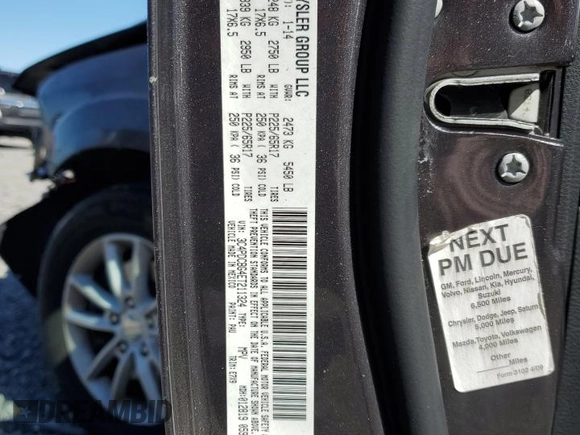 2014 Dodge Journey SXT with VIN 3C4PDCBG4ET211324, listed as a Copart auction lot 53255785 with 187,126 mi miles and Salvage Title. Bid and sale history available at carsss.com. Image 16.