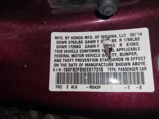2014 Honda Civic Sedan EX with VIN 19XFB2F85EE017310, listed as a IAAI auction lot 41949163 with 151,121 mi miles. Bid and sale history available at carsss.com. Image 9.