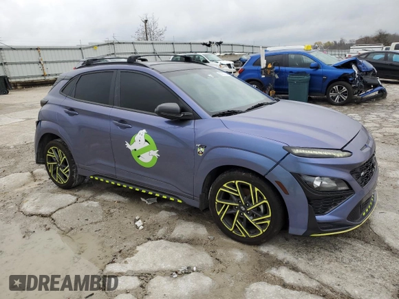 2022 Hyundai Kona N Line with VIN KM8K3CA33NU907847, listed as a Copart auction lot 80837034 with 34,788 mi miles and Salvage Title. Bid and sale history available at carsss.com. Image 4.