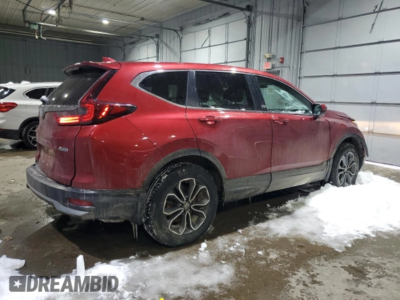 2022 Honda CR-V EX with VIN 2HKRW2H59NH667306, listed as a Copart auction lot 44600885 with 31,646 mi miles and Salvage Title. Bid and sale history available at carsss.com. Image 3.