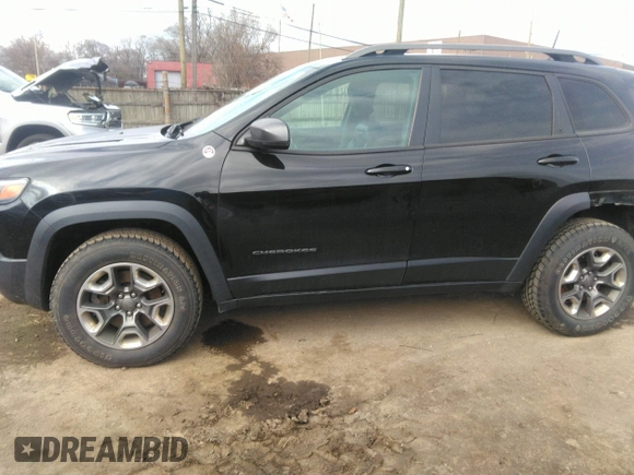 2019 Jeep Cherokee Trailhawk with VIN 1C4PJMBX1KD331128, listed as a IAAI auction lot 41983976 with 110,190 mi miles and . Bid and sale history available at DreamBid. Image 14.