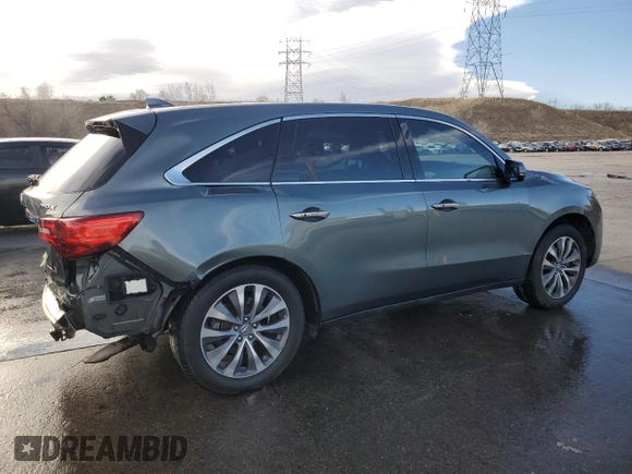 2015 Acura MDX Technology z VIN 5FRYD3H48FB006816, wystawiony jako Copart lot #48035935 z przebiegiem 104 315 mil mil oraz Szkoda całkowita • Salvage title. Historia ofert i sprzedaży dostępna na DreamBid. Obrazek 3.