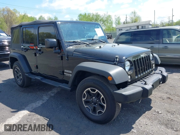 2018 Jeep Wrangler JK Unlimited Sport S with VIN 1C4BJWDG9JL816592, listed as a IAAI auction lot 42187279 with 91,169 mi miles. Bid and sale history available at carsss.com. Image 1.