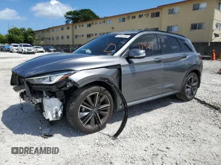 2023 Infiniti QX50 Sport with VIN 3PCAJ5FB0PF105592, listed as a Copart auction lot 52603254 with 17,947 mi miles and . Bid and sale history available at DreamBid. Image 1.