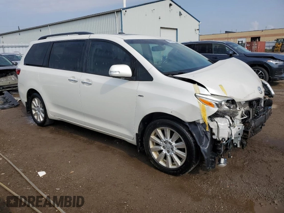 2017 Toyota Sienna XLE with VIN 5TDDZ3DCXHS154284, listed as a Copart auction lot 54932345 with 218,103 mi miles and Salvage title. Bid and sale history available at DreamBid. Image 4.