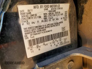 2012 Ford F-350 XL with VIN 1FT8W3DT1CEA04010, listed as a Copart auction lot 46789155 with Not Provided miles and Salvage Title. Bid and sale history available at DreamBid. Image 12.