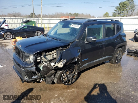 2020 Jeep Renegade Latitude with VIN ZACNJBBBXLPL40104, listed as a Copart auction lot 47108235 with 62,057 mi miles and Salvage Title. Bid and sale history available at carsss.com. Image 1.