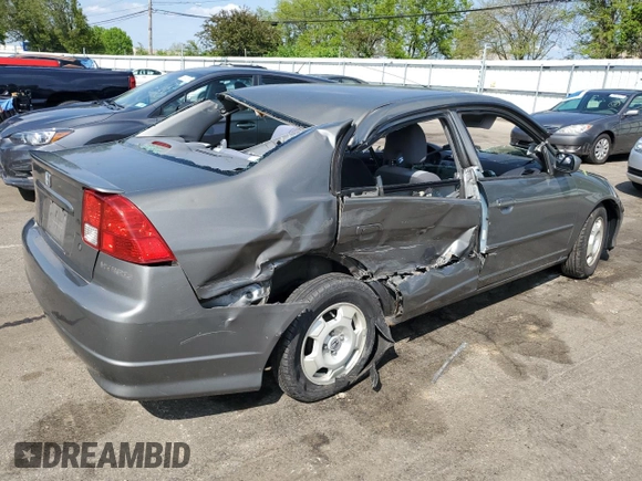 2005 Honda Civic with VIN JHMES96695S010228, listed as a Copart auction lot 55092935 with 156,482 mi miles and Salvage Title. Bid and sale history available at DreamBid. Image 3.