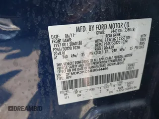 2011 Ford Edge Limited with VIN 2FMDK3KC5BBB44466, listed as a IAAI auction lot 42720945 with 103,887 mi miles and . Bid and sale history available at DreamBid. Image 9.