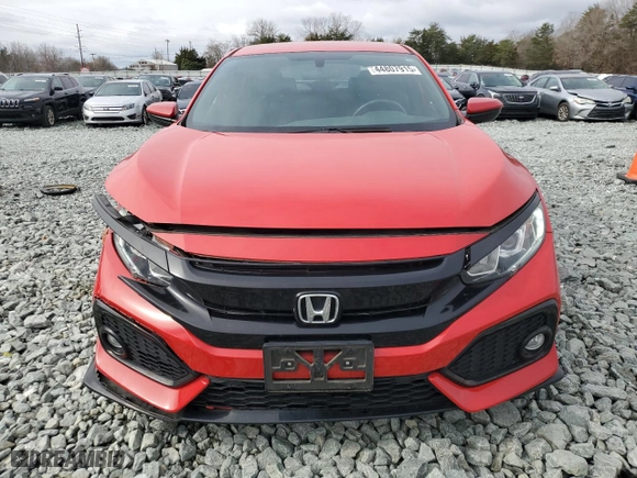 2018 Honda Civic Hatchback Sport with VIN SHHFK7H43JU418655, listed as a Copart auction lot 44807915 with 47,857 mi miles and Salvage Title. Bid and sale history available at carsss.com. Image 5.