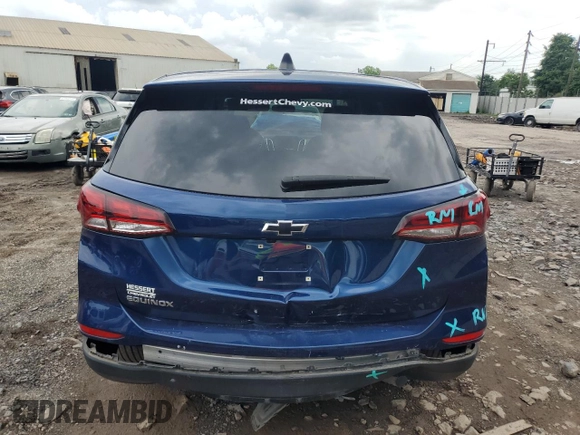 2022 Chevrolet Equinox LS with VIN 3GNAXHEV7NS160533, listed as a Copart auction lot 60914345 with 31,803 mi miles and Salvage title. Bid and sale history available at DreamBid. Image 6.