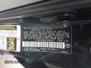 2011 Toyota Avalon with VIN 4T1BK3DB8BU380082, listed as a IAAI auction lot 41619658 with Not Provided miles and . Bid and sale history available at DreamBid. Image 9.