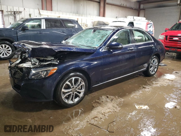 2017 Mercedes-Benz C 300 with VIN 55SWF4KB8HU213384, listed as a Copart auction lot 49886835 with 53,566 mi miles and Salvage Title. Bid and sale history available at carsss.com. Image 1.