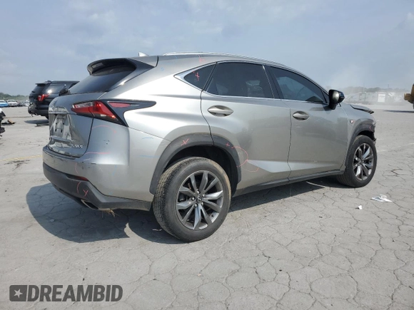 2017 Lexus NX 200t with VIN JTJYARBZ4H2067858, listed as a Copart auction lot 59780415 with 119,277 mi miles and Salvage title. Bid and sale history available at DreamBid. Image 3.