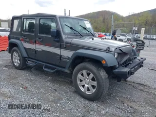 2018 Jeep Wrangler JK Unlimited Sport S with VIN 1C4BJWDG8JL895981, listed as a IAAI auction lot 42048316 with 95,457 mi miles. Bid and sale history available at carsss.com. Image 1.