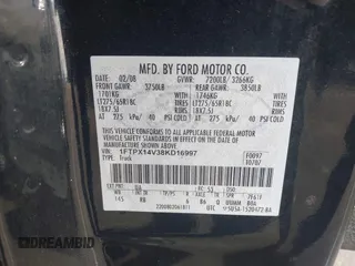 2008 Ford F-150 XLT with VIN 1FTPX14V38KD16997, listed as a IAAI auction lot 41614908 with 230,975 mi miles. Bid and sale history available at carsss.com. Image 9.