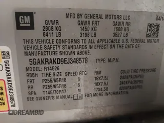 2014 Buick Enclave Convenience with VIN 5GAKRAKD9EJ348578, listed as a IAAI auction lot 41332978 with 166,295 mi miles. Bid and sale history available at carsss.com. Image 9.