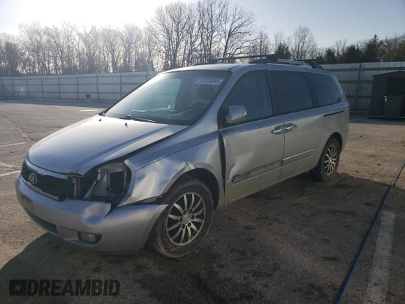 2012 Kia Sedona EX with VIN KNDMH4C78C6506980, listed as a Copart auction lot 52038595 with 137,916 mi miles and Salvage Title. Bid and sale history available at carsss.com. Image 1.