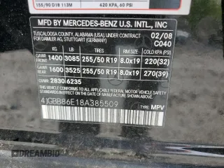2008 Mercedes-Benz M 350 с VIN 4JGBB86E18A385509, выставлен на аукционе Copart как лот 56851295 с пробегом 125 802 миль миль и Чистый • Clean title. История ставок и продаж доступна на DreamBid. Изображение 13.