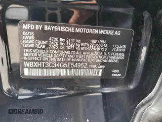 2016 BMW X1 xDrive28i z VIN WBXHT3C34G5E54952, wystawiony jako Copart lot #60713485 z przebiegiem 69 395 mil mil oraz Szkoda całkowita • Salvage title. Historia ofert i sprzedaży dostępna na DreamBid. Obrazek 14.