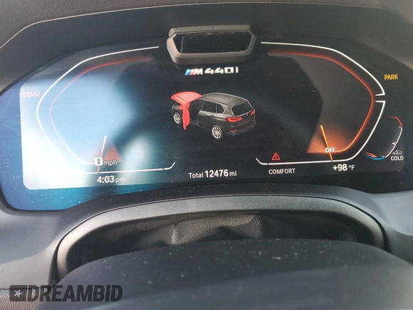 2023 BMW 4 Series M440i with VIN WBA53AT01PCL61211, listed as a Copart auction lot 74137914 with 12,476 mi miles and Salvage Title. Bid and sale history available at DreamBid. Image 9.