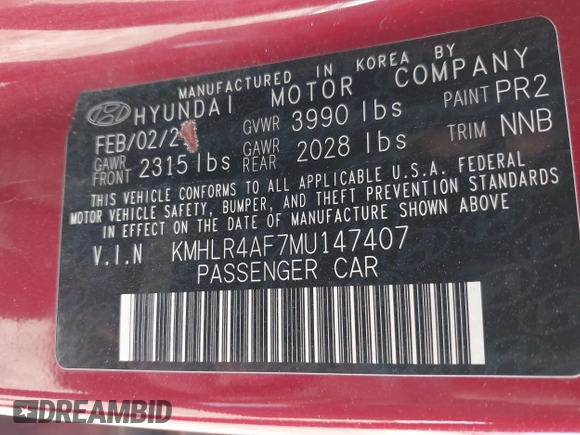 2021 Hyundai Elantra N Line z VIN KMHLR4AF7MU147407, wystawiony jako IAAI lot #42313077 z przebiegiem 124 298 mil mil oraz . Historia ofert i sprzedaży dostępna na DreamBid. Obrazek 9.
