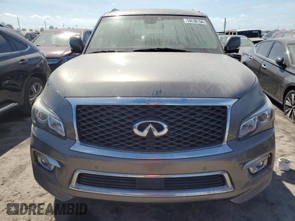 2017 Infiniti QX80 with VIN JN8AZ2NE9H9154311, listed as a Copart auction lot 74930154 with Not Provided miles and Salvage Title. Bid and sale history available at carsss.com. Image 5.