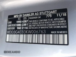 2019 Mercedes-Benz A 220 with VIN WDD3G4EB3KW006763, listed as a IAAI auction lot 41351270 with Not Provided miles and . Bid and sale history available at DreamBid. Image 8.