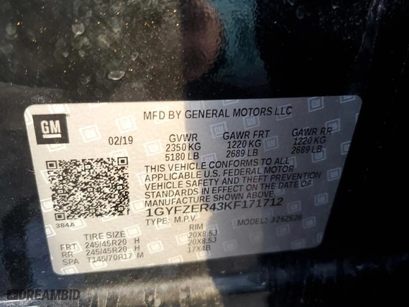 2019 Cadillac XT4 FWD Sport with VIN 1GYFZER43KF171712, listed as a Copart auction lot 85752454 with 81,158 mi miles and Salvage Title. Bid and sale history available at carsss.com. Image 15.