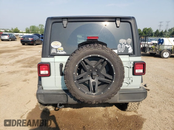 2023 Jeep Wrangler Willys with VIN 1C4HJXDG9PW615072, listed as a Copart auction lot 59606805 with 72,969 mi miles and Salvage title. Bid and sale history available at DreamBid. Image 6.