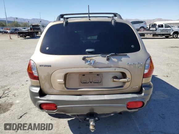 2004 Hyundai Santa Fe GLS with VIN KM8SC73D94U750594, listed as a Copart auction lot 57689975 with 148,675 mi miles and Salvage title. Bid and sale history available at DreamBid. Image 6.