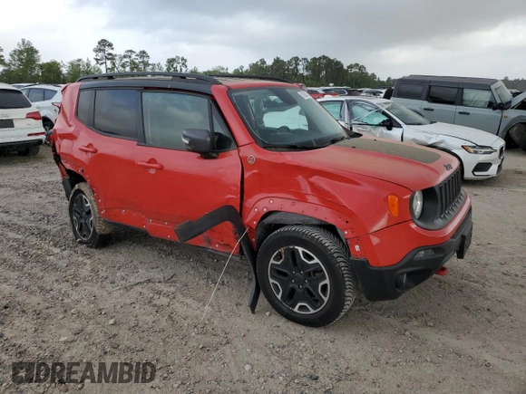 2016 Jeep Renegade Trailhawk with VIN ZACCJBCT1GPD85729, listed as a Copart auction lot 51624705 with 57,944 mi miles and Salvage Title. Bid and sale history available at carsss.com. Image 4.