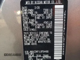 2020 Infiniti QX80 Luxe z VIN JN8AZ2NF1L9704490, wystawiony jako Copart lot #54728715 z przebiegiem 116 250 mil mil oraz Szkoda całkowita • Salvage title. Historia ofert i sprzedaży dostępna na DreamBid. Obrazek 13.