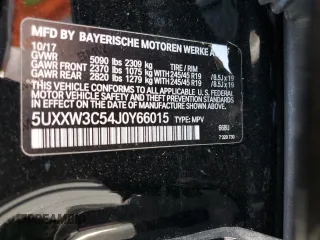 2018 BMW X4 xDrive28i with VIN 5UXXW3C54J0Y66015, listed as a Copart auction lot 49333483 with 63,718 mi miles. Bid and sale history available at carsss.com. Image 13.