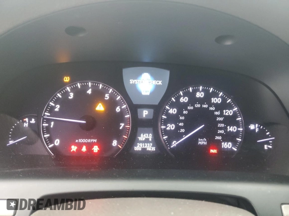 2009 Lexus LS 460 with VIN JTHCL46F395001858, listed as a Copart auction lot 89346225 with 291,337 mi miles and Salvage Title. Bid and sale history available at DreamBid. Image 9.