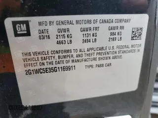 2016 Chevrolet Impala LTZ with VIN 2G1WC5E35G1169911, listed as a Copart auction lot 47770825 with 112,327 mi miles and Salvage Title. Bid and sale history available at DreamBid. Image 13.