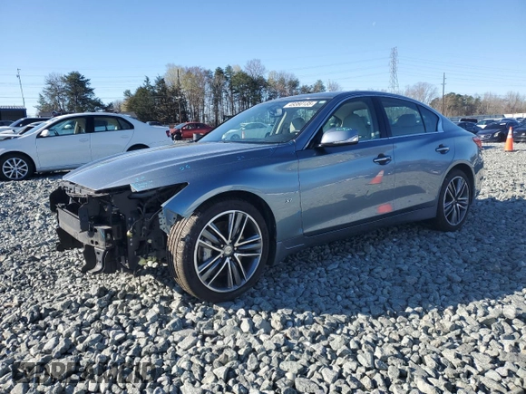 2015 Infiniti Q50 with VIN JN1BV7AR3FM410618, listed as a Copart auction lot 49380135 with 112,657 mi miles and Salvage Title. Bid and sale history available at carsss.com. Image 1.