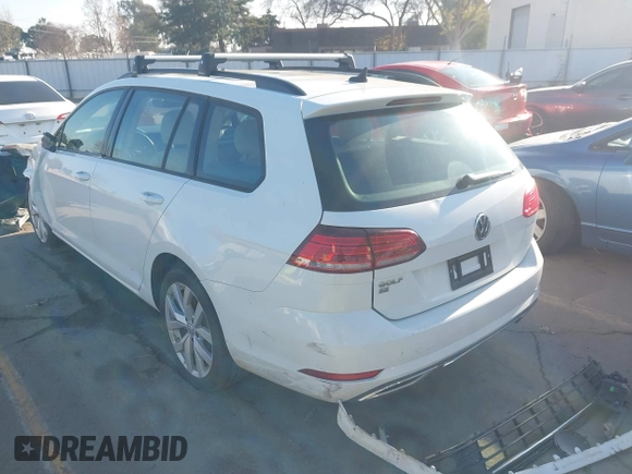 2019 Volkswagen Golf SportWagen S with VIN 3VWY57AU1KM507386, listed as a IAAI auction lot 41310938 with 53,470 mi miles. Bid and sale history available at carsss.com. Image 3.