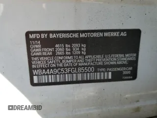 2015 BMW 4 Series 428i z VIN WBA4A9C53FGL85500, wystawiony jako Copart lot #50004575 z przebiegiem 129 018 mil mil oraz Szkoda całkowita • Salvage title. Historia ofert i sprzedaży dostępna na DreamBid. Obrazek 12.