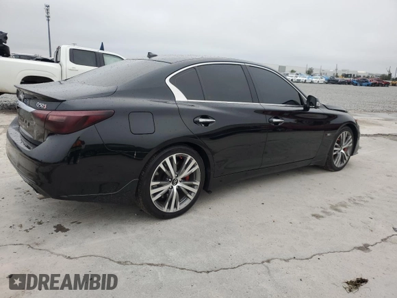 2020 Infiniti Q50 3.0t SPORT with VIN JN1EV7AP7LM200272, listed as a Copart auction lot 46781145 with 58,814 mi miles and Salvage Title. Bid and sale history available at carsss.com. Image 3.