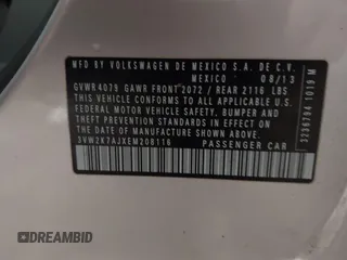 2014 Volkswagen Jetta S z VIN 3VW2K7AJXEM208116, wystawiony jako IAAI lot #42076606 z przebiegiem 118 917 mil mil oraz . Historia ofert i sprzedaży dostępna na DreamBid. Obrazek 9.